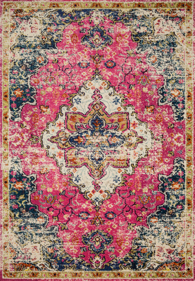 Loloi II Nadia Pink  Midnight 18 x 18 Sample Rug