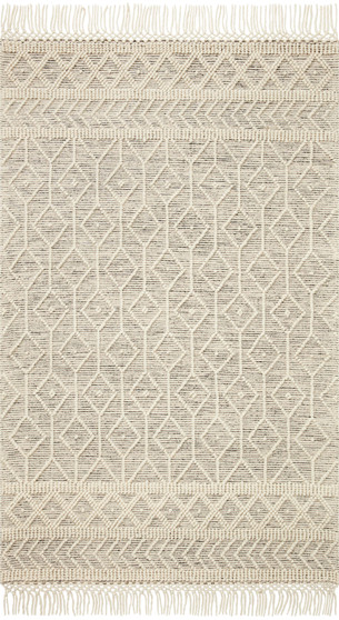Loloi II Noelle Ivory  Black 18 x 18 Sample Rug (1)