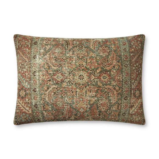 Angela Rose x Loloi Dawn Charcoal  Rust 16 x 26 Cover Only Pillow