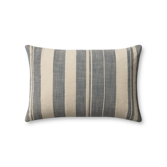 Angela Rose x Loloi Mia PAR0014 Ivory  Denim 13 x 21 Cover Only Pillow