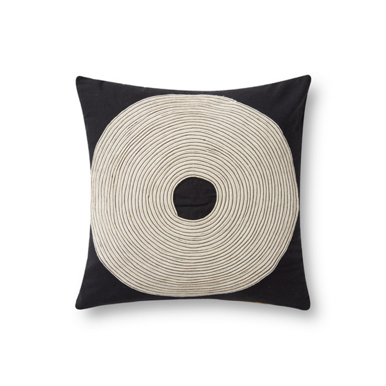 Loloi PLL0035 Black  Natural 18 x 18 Cover Only Pillow