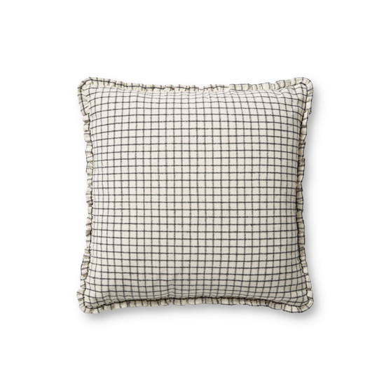 Chris Loves Julia x Loloi Dinah Ivory  Black 18 x 18 Cover Only Pillow