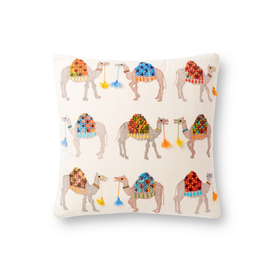 Loloi P0868 Natural  Multi 18 x 18 Cover Only Pillow