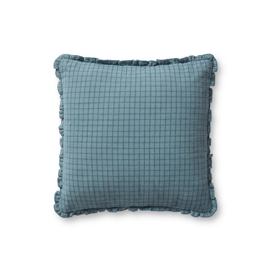 Chris Loves Julia x Loloi Dinah Ocean  Blue 18 x 18 Cover Only Pillow