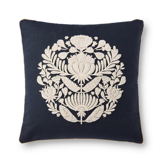 Loloi II P0915 Black  Ivory 22 x 22 Cover Only Pillow