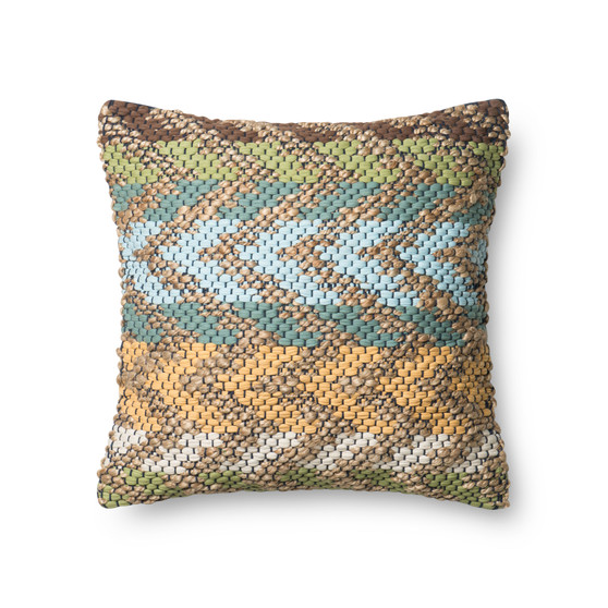 Loloi P0330 Green  Multi 22 x 22 Cover Only Pillow