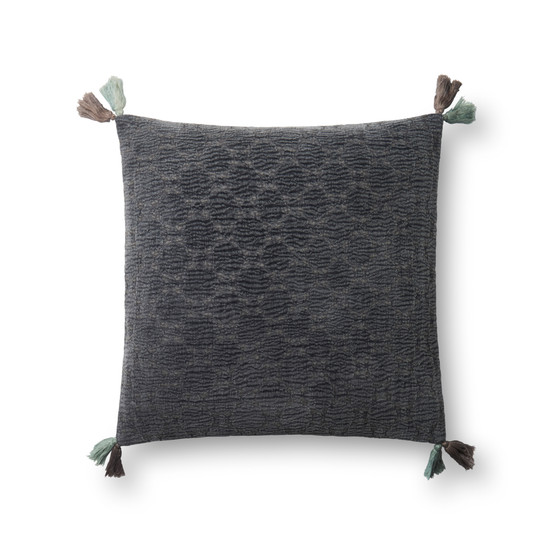 Loloi P0568 Charcoal 18 x 18 Cover wPoly Pillow