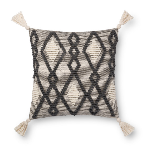 Loloi P0689 Grey 18 x 18 Cover Only Pillow