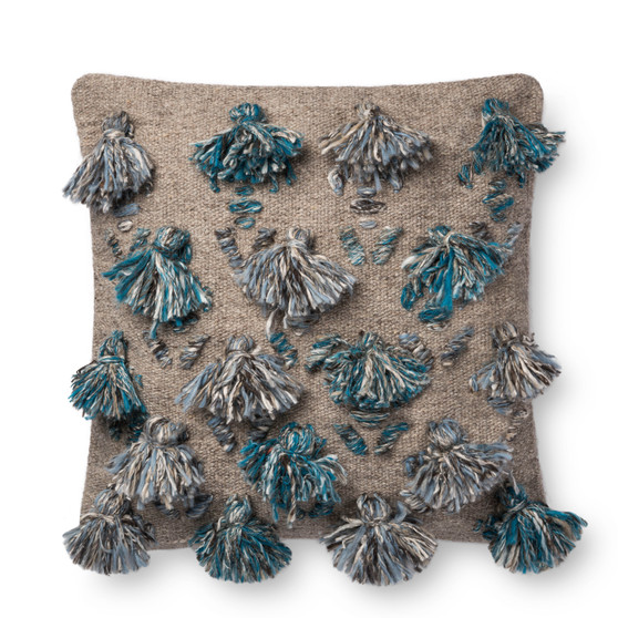Loloi P0695 Blue  Multi 22 x 22 Cover wPoly Pillow