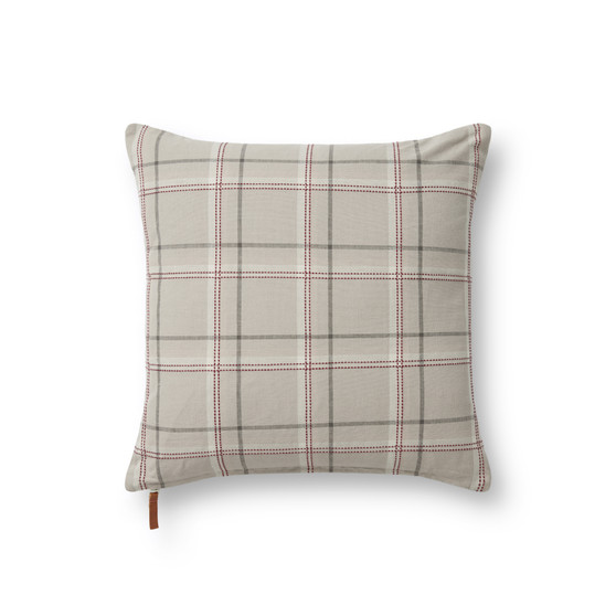 Chris Loves Julia x Loloi Teddy Beige  Multi 18 x 18 Pillow