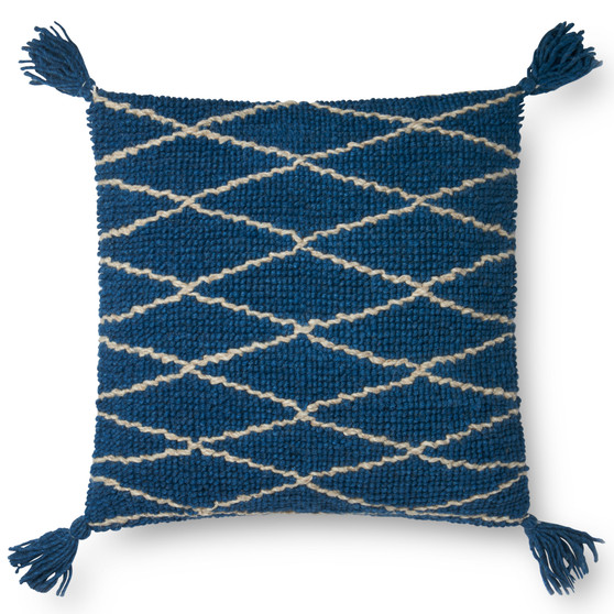 Loloi P0594 Blue 22 x 22 Cover wPoly Pillow