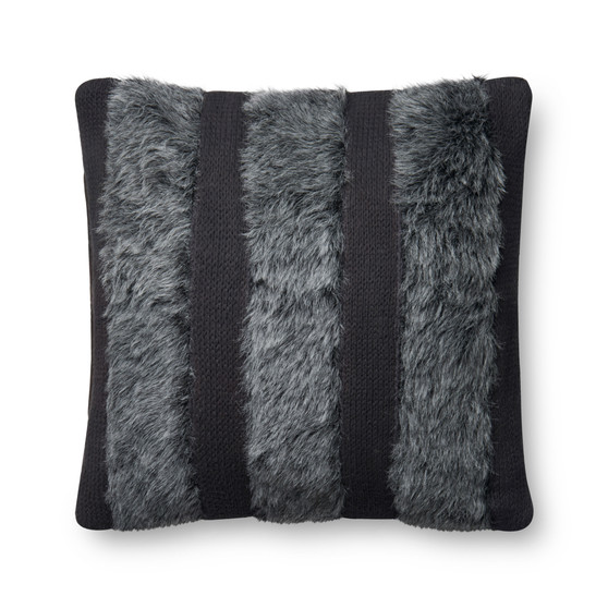 Loloi P0519 Grey 22 x 22 Cover wPoly Pillow