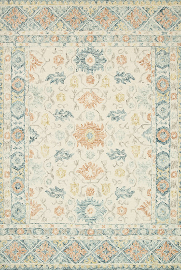 Loloi Norabel Ivory  Multi 18 x 18 Sample Rug