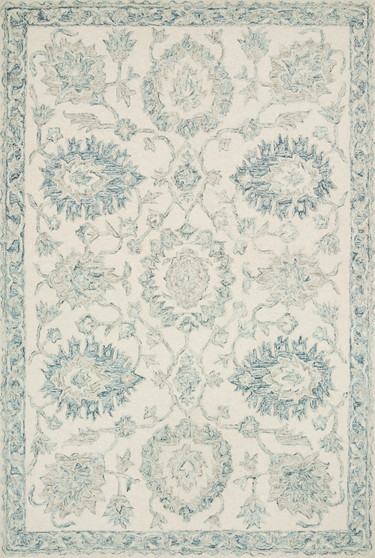 Loloi Norabel Ivory  Blue 18 x 18 Sample Rug
