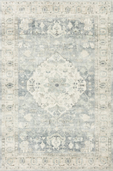 Loloi II Rosette Denim  Fog 18 x 18 Sample Rug