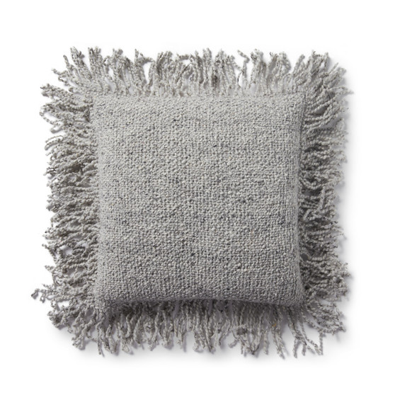 Loloi PLL0033 Lt Grey 18 x 18 Cover wPoly Pillow