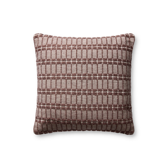 Chris Loves Julia x Loloi Poe Burgundy 18 x 18 Cover wPoly Pillow