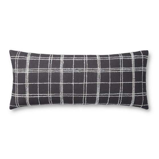 Jean Stoffer x Loloi Bernadette Graphite  Ivory 13 x 35 Cover wPoly Pillow
