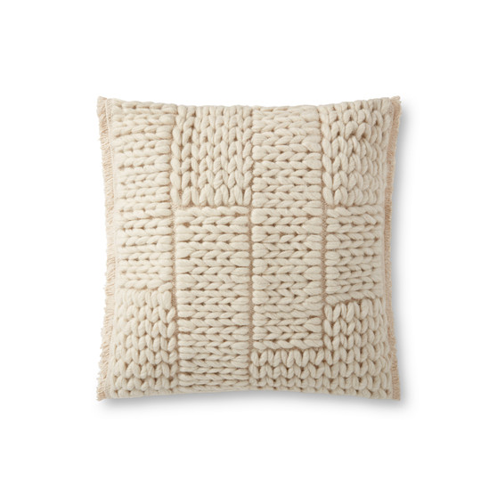 Loloi II P0939 Natural 18 x 18 Cover wPoly Pillow