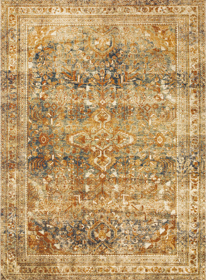 Loloi II Sebastian Lagoon  Spice 18 x 18 Sample Rug
