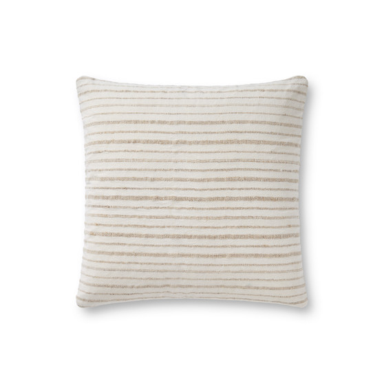 Loloi II Ivory  Natural 18 x 18 Cover wPoly Pillow