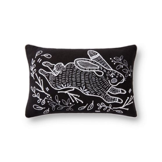 Loloi PLL0032 Black 13 x 21 Cover wPoly Pillow