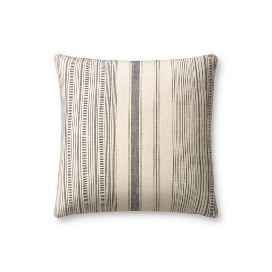 Angela Rose x Loloi Celina PAR0015 Ivory  Grey 18 x 18 Cover wPoly Pillow
