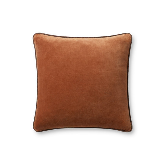 Chris Loves Julia x Loloi Liza Rust 18 x 18 Cover wPoly Pillow