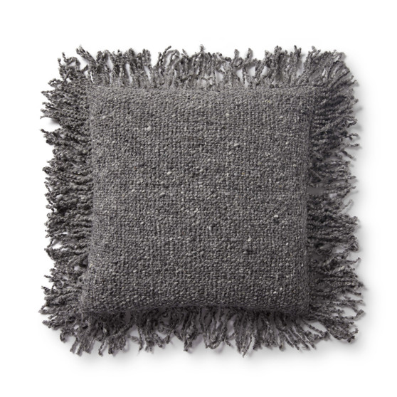 Loloi PLL0033 Charcoal 18 x 18 Cover wPoly Pillow