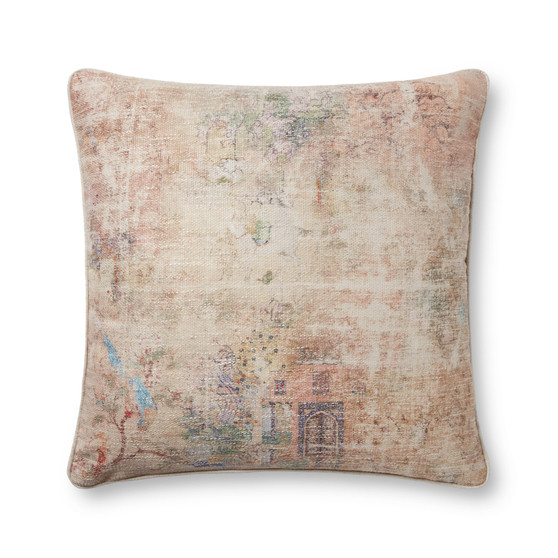 Loloi PLL0011 Beige  Multi 22 x 22 Cover wPoly Pillow