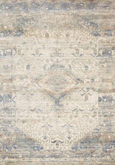 Loloi Revere Ivory  Blue 18 x 18 Sample Rug