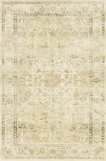 Loloi II Rosette Sand  Ivory 18 x 18 Sample Rug