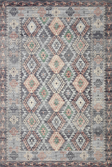Loloi II Zion Grey  Multi 18 x 18 Sample Rug