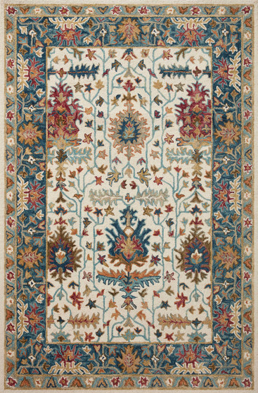Loloi Victoria Ivory  Sky 18 x 18 Sample Rug