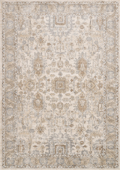 Loloi II Teagan Ivory  Sand 18 x 18 Sample Rug