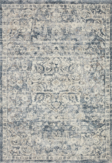 Loloi Theory Ivory  Blue 18 x 18 Sample Rug