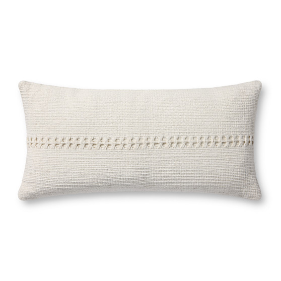 Chris Loves Julia x Loloi Harvey White 12 x 27 Cover w Poly Pillow