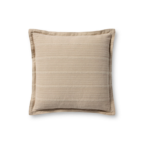 Chris Loves Julia x Loloi Howie Natural 18 x 18 Cover w Down Pillow