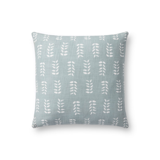 Chris Loves Julia x Loloi Tully Light Blue 18 x 18 Cover w Down Pillow