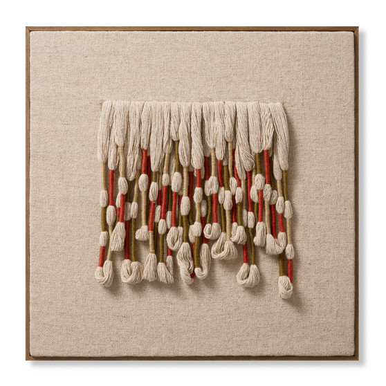 Loloi Earthy Locs Beige  Multi 3-2 x 3-2 Wall Art