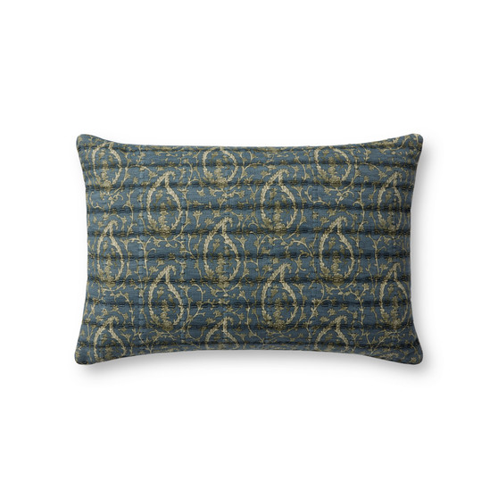 Jean Stoffer x Loloi PJS0025 Blue  Green 13 x 21 Cover wPoly Pillow