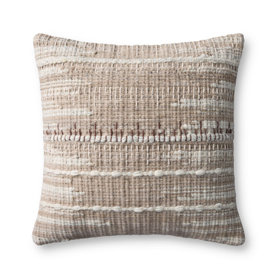 Loloi PLL0124 Ivory  Beige 18 x 18 Cover Only Pillow