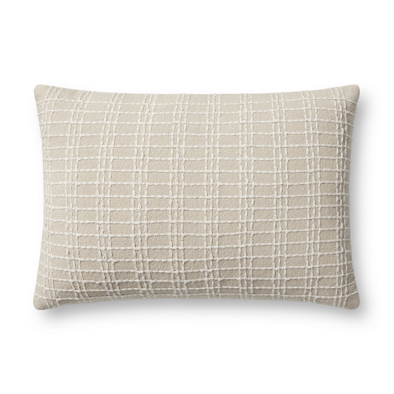 Jean Stoffer x Loloi PJS0017 Beige  Ivory 16 x 26 Cover wPoly Pillow