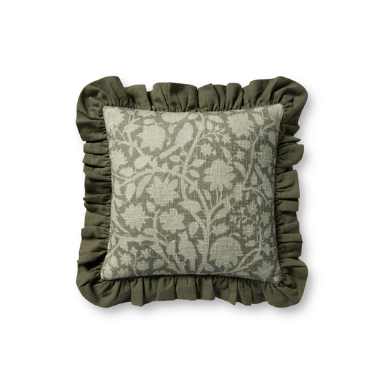 Chris Loves Julia x Loloi Kathleen Green 18 x 18 Cover w Down Pillow