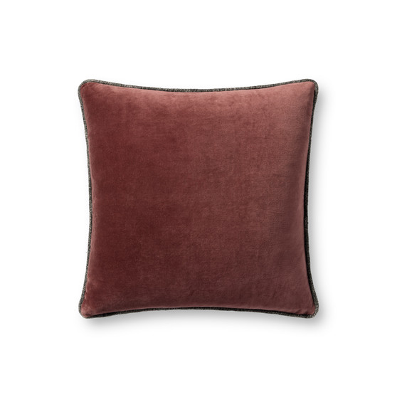 Chris Loves Julia x Loloi Liza Wine 18 x 18 Cover w Down Pillow