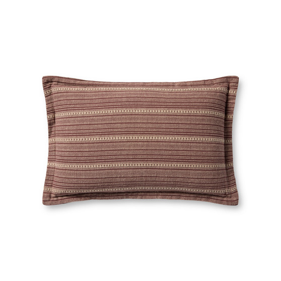 Chris Loves Julia x Loloi Howie Wine  Natural 13 x 21 Cover w Poly Pillow