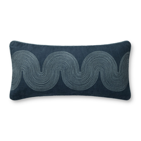 Brigette Romanek PBR0004 Navy  Blue 12 x 27 Cover wDown Pillow