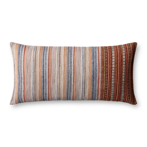 Loloi PLL0138 Rust  Multi 12 x 27 Cover wPoly Pillow