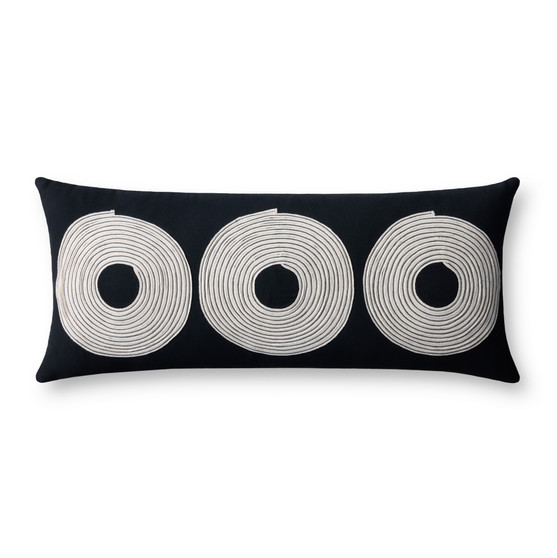 Loloi PLL0035 Black  Natural 12 x 27 Cover wPoly Pillow