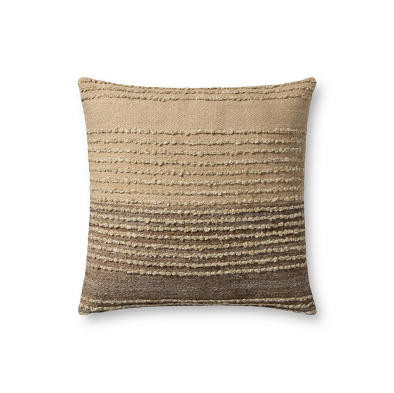 Brigette Romanek PBR0005 Brown  Natural 18 x 18 Cover wDown Pillow
